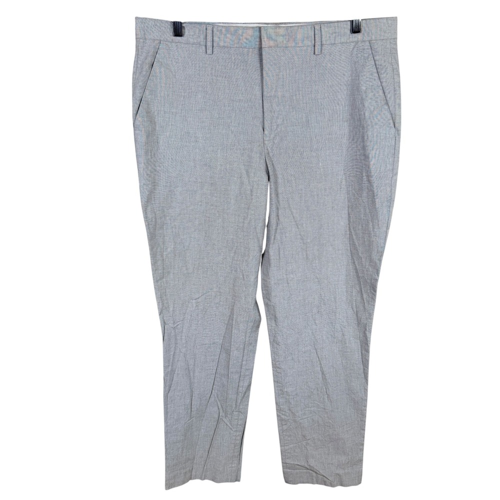 Express Slim Fit Dress Pants Mens Actual 36x28 Gray Cotton Stretch Trousers